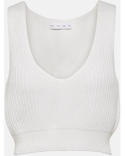 Proenza Schouler White Label Cotton And Cashmere Crop Top