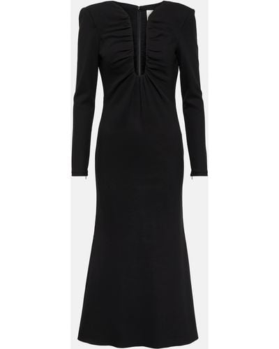 Roland Mouret Midi Dress With Plunging Neckline - Black