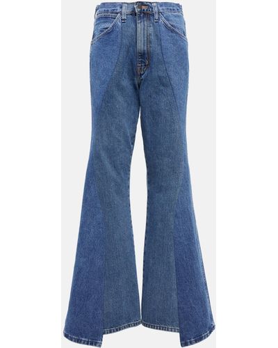Gabriela Hearst Foster Patchwork Flared Jeans - Blue