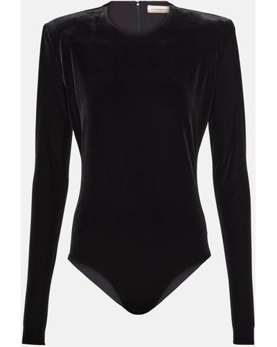 Alexandre Vauthier Velvet Bodysuit - Black