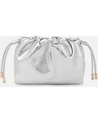 A.P.C. Ninon Mini Faux Leather Crossbody Bag - White