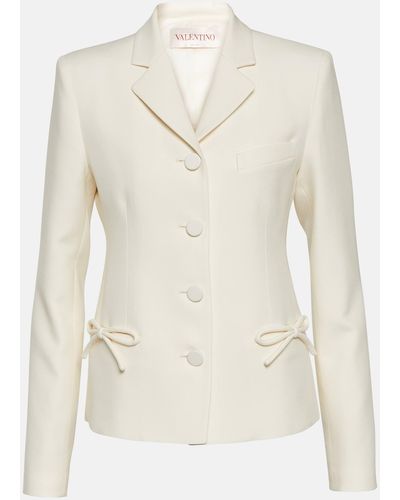 Valentino Crepe Couture Jacket - Natural