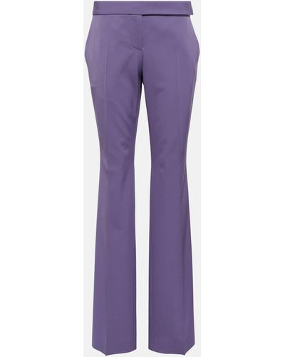 Stella McCartney Low-rise Wool-blend Pants - Purple