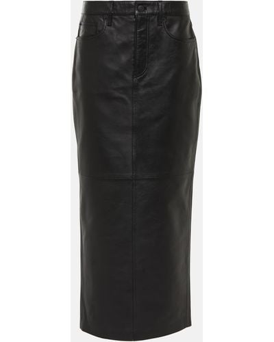 Wardrobe NYC Back-slit Leather Maxi Skirt - Black