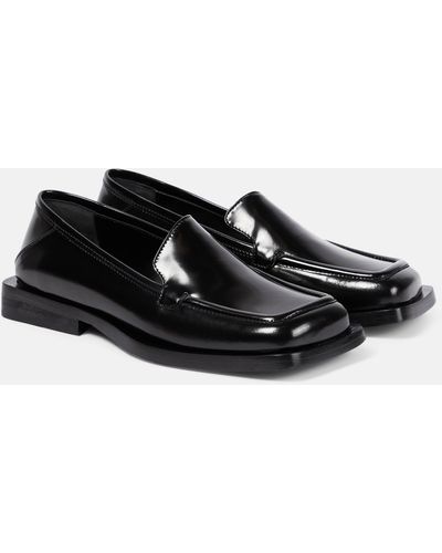 The Attico Micol Leather Loafers - Black
