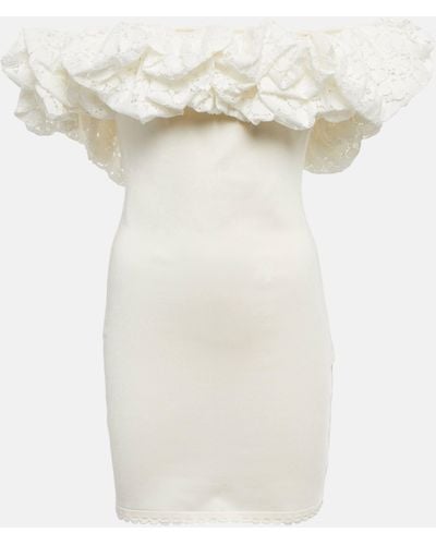 Alexandre Vauthier Off-shoulder Ruffle-trimmed Minidress - White