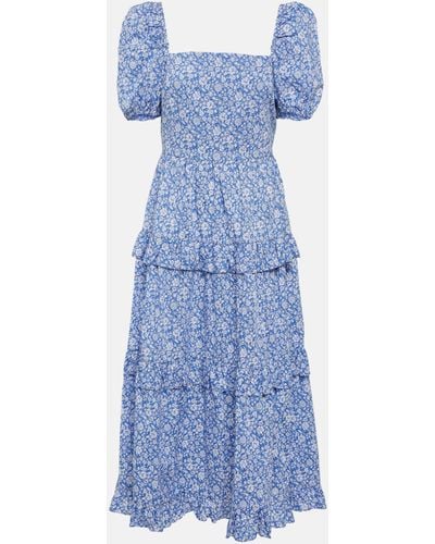 Polo Ralph Lauren Floral Off-shoulder Cotton Maxi Dress - Blue