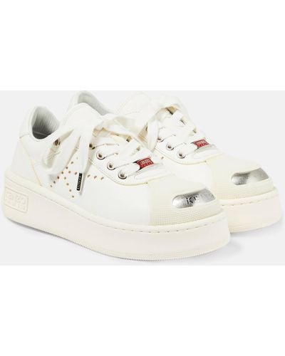 KENZO Hoops Leather Sneakers - White