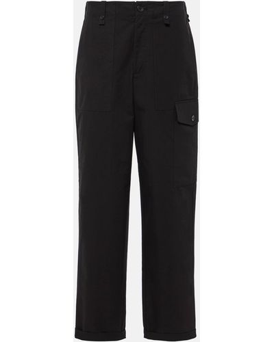 Proenza Schouler Octavia Cotton And Linen Straight Pants - Black