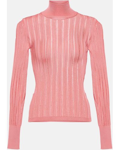 Alaïa Crinoline Turtleneck Sweater - Pink