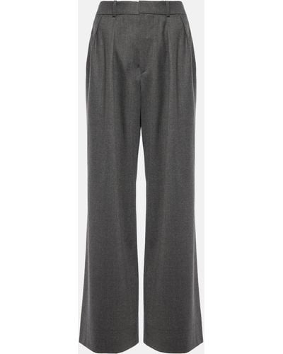 Wardrobe NYC Low-rise Wool Flannel Wide-leg Pants - Grey