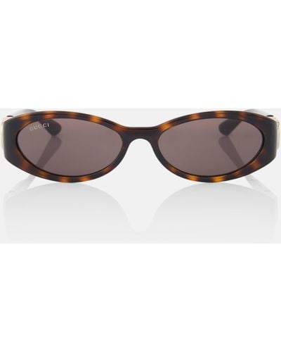 Gucci Interlocking G Oval Sunglasses - Brown