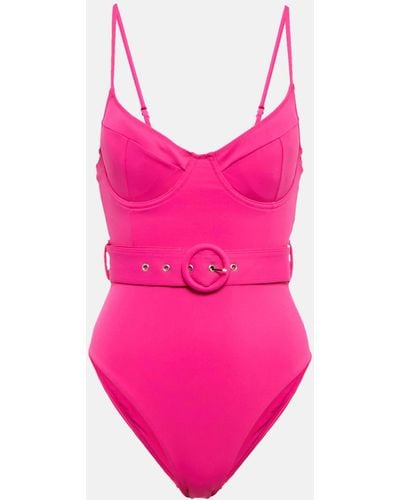 Jonathan Simkhai Noa Belted Swimsuit - Pink