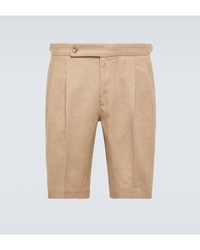 Incotex Linen Shorts - Natural