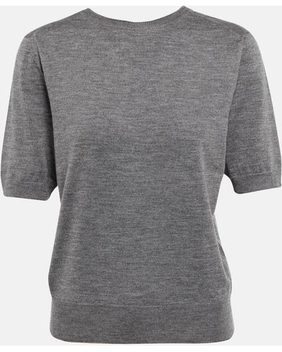 The Row Wool And Silk T-shirt - Grey