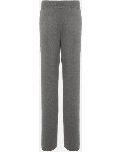 Loro Piana Cashmere Wide-leg Pants - Grey