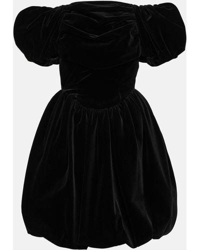 Simone Rocha Off-shoulder Velvet Mini Dress - Black