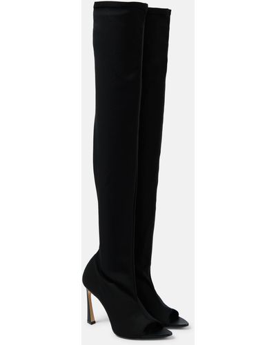 Victoria Beckham Peep Toe Over-the-knee Boots - Black
