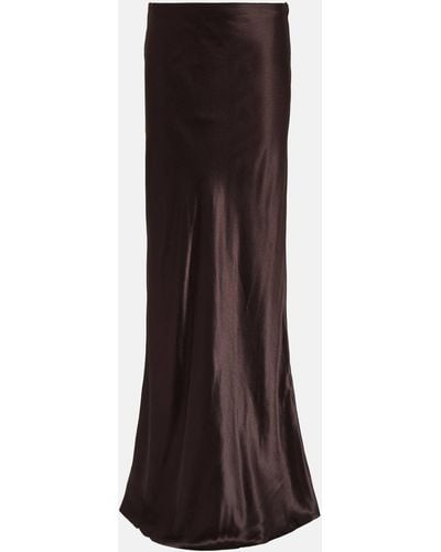 Ann Demeulemeester Satin Maxi Skirt - Brown