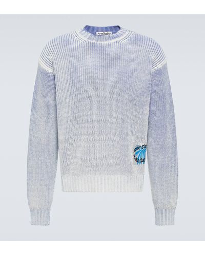 Acne Studios Applique Cotton-blend Sweater - Blue