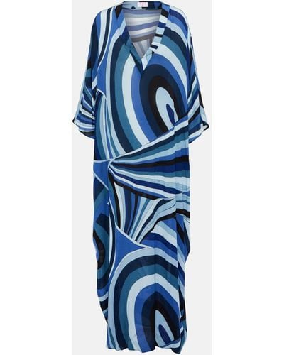 Emilio Pucci Printed Wrap Dress - Blue