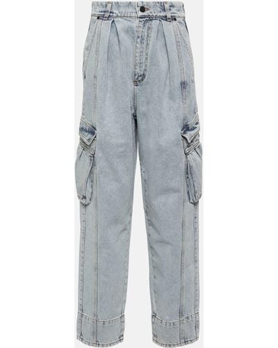 The Mannei High-rise Cargo Jeans - Blue
