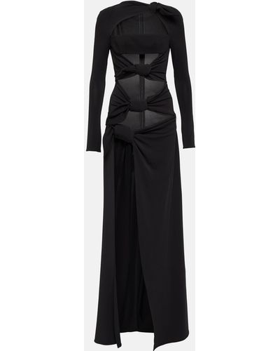 The Attico Cutout Crepe Gown - Black