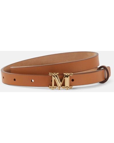 Max Mara Monogram Leather Belt - Brown
