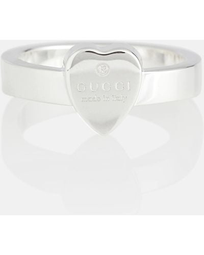 Gucci Heart-detail Sterling Silver Ring - White
