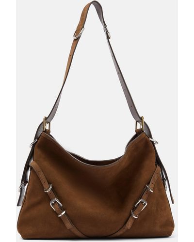 Givenchy Voyou Medium Suede Shoulder Bag - Brown