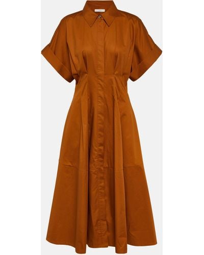 Co. Pleated Tton Midi Dress - Brown