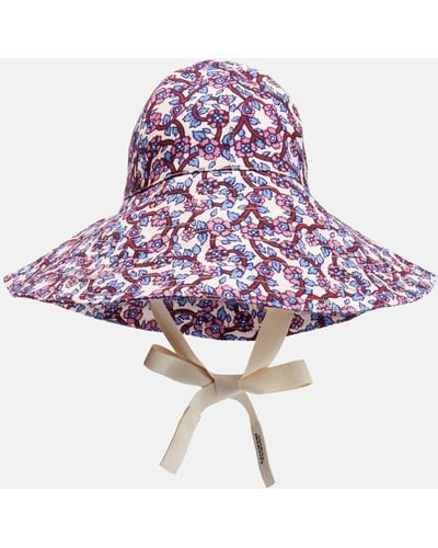 Isabel Marant Edona Printed Cotton Canvas Sun Hat - Purple