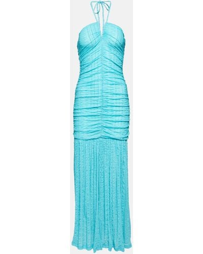 Ganni Halterneck Maxi Dress - Blue