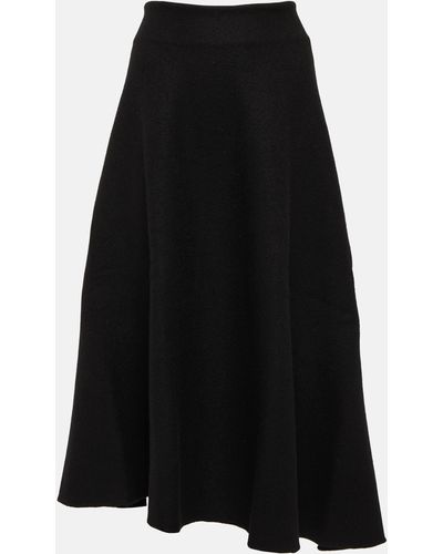 Jil Sander Virgin Wool Midi Skirt - Black