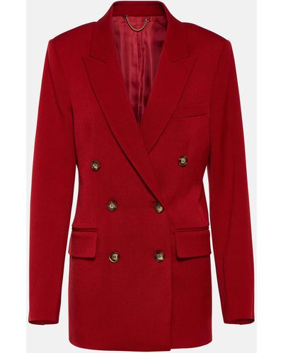 Victoria Beckham Double-breasted Wool-blend Blazer - Red