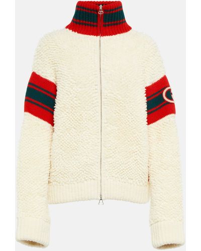 Gucci Wool-blend Teddy Bomber Jacket - White
