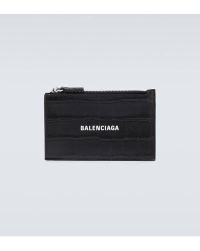 Balenciaga Cash Croc-effect Leather Wallet - Black