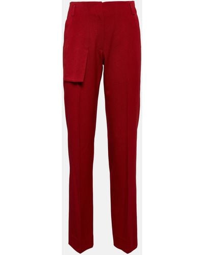 Victoria Beckham High-rise Straight Pants - Red
