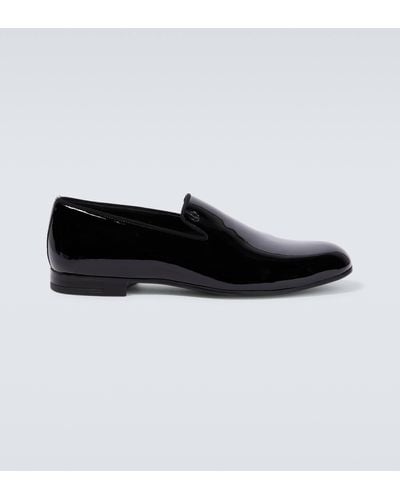 Giorgio Armani Patent Leather Loafers - Black