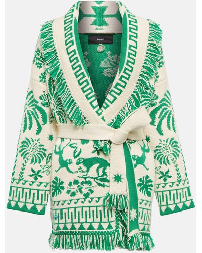 Alanui Explosion Of Nature Foul Cardigan - Green