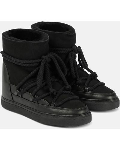 Inuikii Classic Wedge Suede And Leather Snow Boots - Black