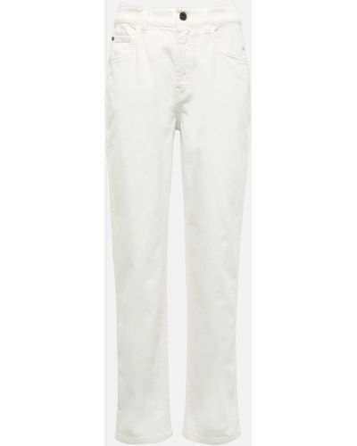 Brunello Cucinelli High-rise Slim Jeans - White