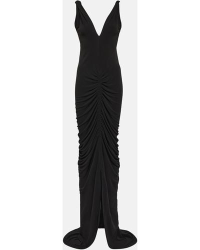 Givenchy Ruched Jersey Gown - Black