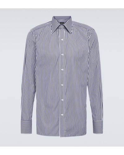 Tom Ford Striped Cotton Shirt - Blue