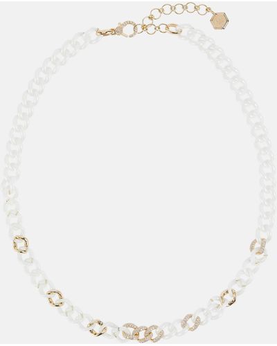 SHAY Pave Medium 18kt Gold Chain Necklace With Diamonds - White