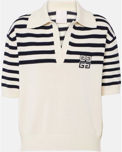Givenchy 4g Striped Polo Sweater - White