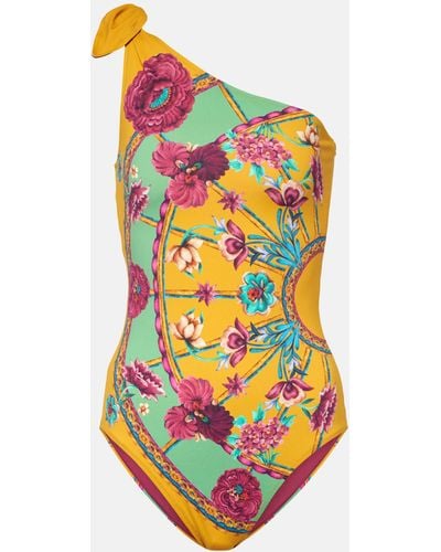 La DoubleJ Goddess Floral One-shoulder Swimsuit - Multicolour