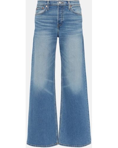 RE/DONE Mid-rise Wide-leg Jeans - Blue