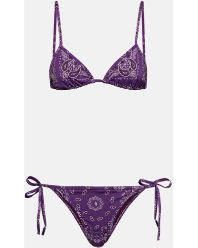 The Attico Bandana Printed Bikini - Purple