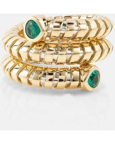 Marina B Trisola 18kt Gold Ring With Emeralds - Metallic